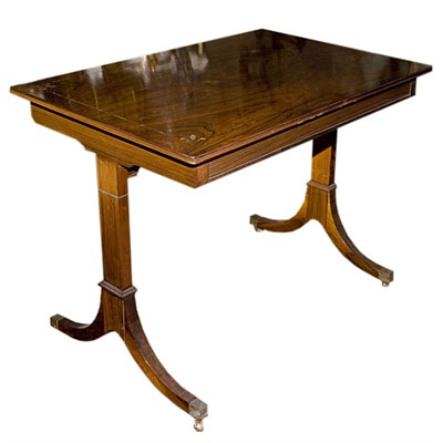 Lot 1274 - Regency Style Brass Inlaid Rosewood Side Table...