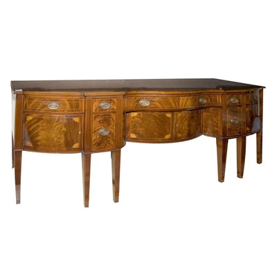 Lot 1271 - George III Style Inlaid Mahogany Sideboard The...