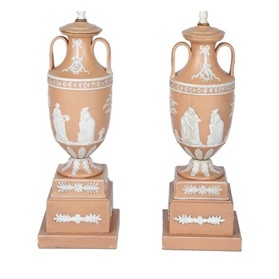 Lot 1120 - Pair of Wedgwood Pottery Two-Handled Vases...