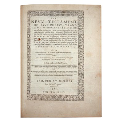 Lot 110 - [BIBLE] The New Testament of Jesus Christ,...