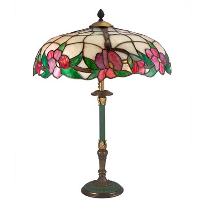 Lot 1311 - American Leaded Glass and Cold Painted Metal...