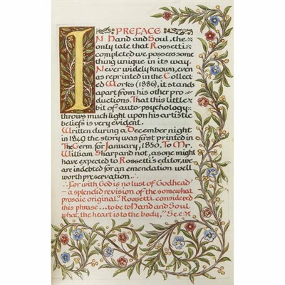 Lot 277 - [MANUSCRIPT] ROSSETTI, DANTE GABRIEL. Hand and...