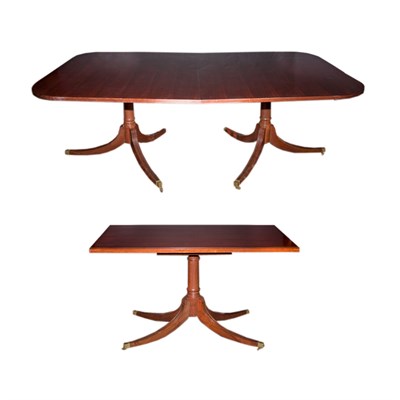 Lot 232 - Regency Style Mahogany Triple-Pedestal Dining...