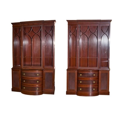 Lot 168 - Pair of Georgian Style Mahogany Breakfront...