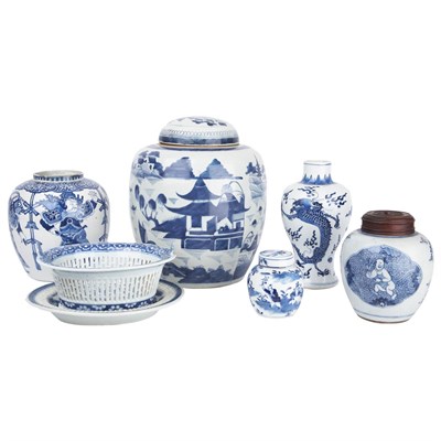 Lot 428 - Group of Fourteen Chinese Blue and White...