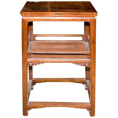 Lot 221 - Chinese Hardwood Two-Tier Side Table Height 33...