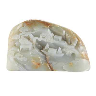 Lot 250 - Chinese Celadon Jade Boulder 18th Century Of...