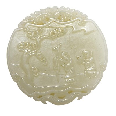 Lot 303 - Chinese White Jade Pendant 18th/19th Century...