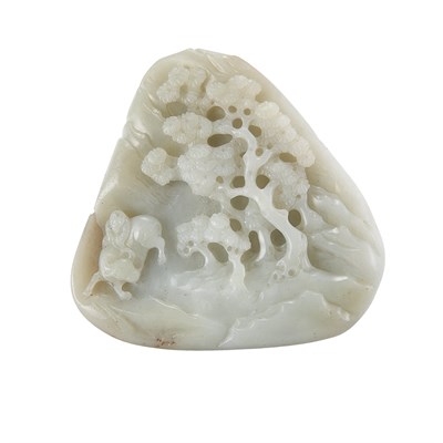 Lot 238 - Chinese Celadon Jade Boulder 19th Century Of...