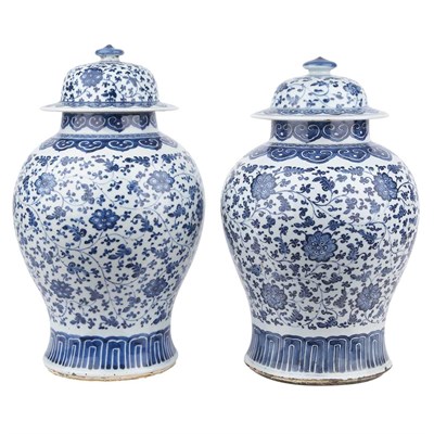 Lot 325 - Pair of Chinese Blue and White Porcelain...