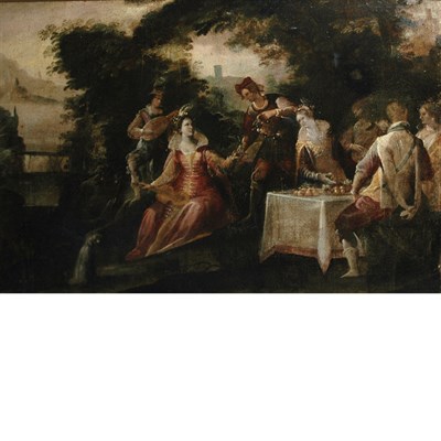 Lot 54 - Dutch School 17th Century An Elegant Garden...