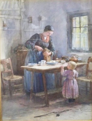 Lot 1005 - Hendrik Valkenburg Dutch, 1826-1896 Mother and...