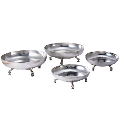 Lot 293A - Two Pairs of English Silver Bowls on Stands...