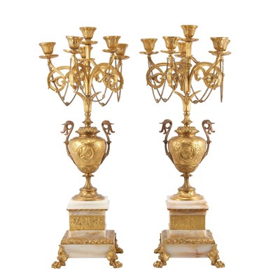 Lot 581 - Pair of Neoclassical Style Gilt-Bronze and...