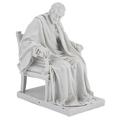 Lot 243 - Continental Porcelain Figure of Voltaire After...