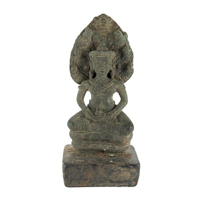 Lot 67 - Khmer Bronze Seated Buddha Lodburi School 13th...