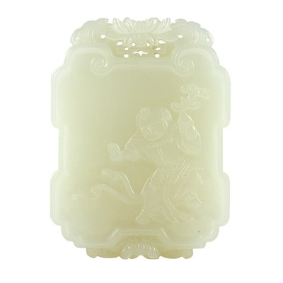 Lot 269 - Chinese White Jade Pendant Of shaped...