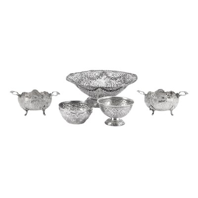 Lot 282 - Group of Five Continental Silver Table...