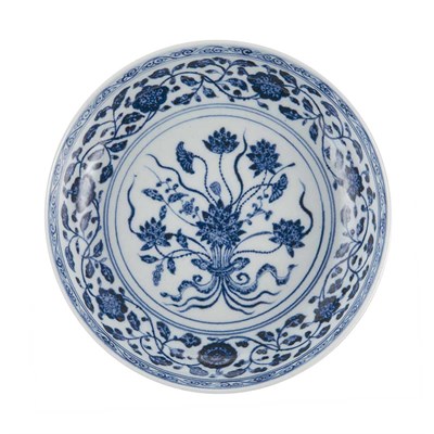 Lot 150 - Chinese Blue and White Glazed Porcelain Dish...