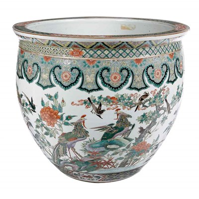 Lot 109 - Chinese Famille Verte Glazed Porcelain Fish...