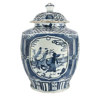 Lot 227 - Chinese Blue and White Covered Vase Jiajing...