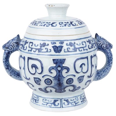 Lot 398 - Chinese Blue and White Glazed Porcelain...