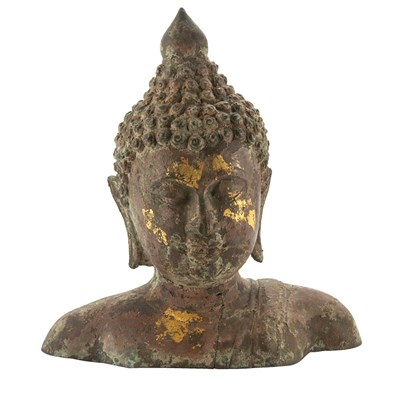 Lot 92 - Thai Gilt-Bronze Head of Buddha 19th Century...