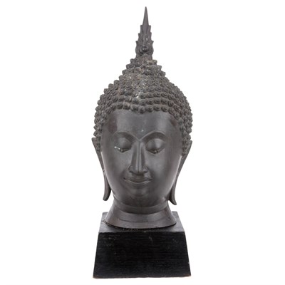 Lot 71 - Thai Bronze Head of Buddha 19th Century Ayutha...