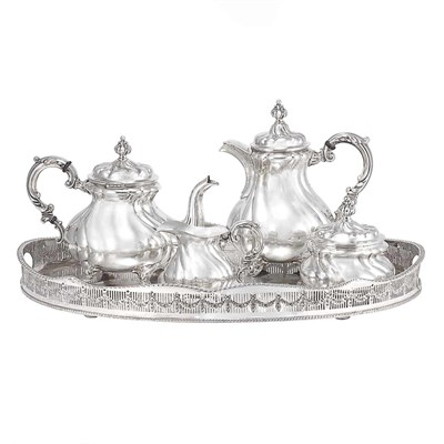Lot 300 - Sterling Silver Four-Piece Tea and Coffee...