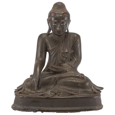 Lot 75 - Burmese Bronze Seated Buddha 18th Century or...