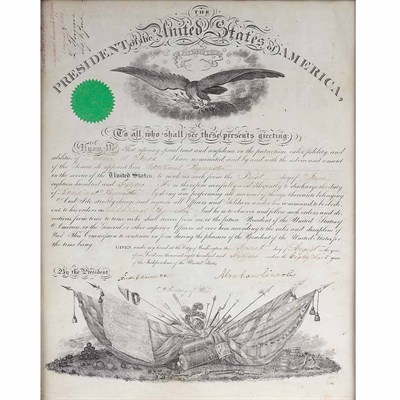 Lot 79 - [LINCOLN, ABRAHAM] Military appointment on...