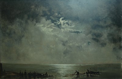 Lot 12 - British School 19th Century Fishermen at Work...