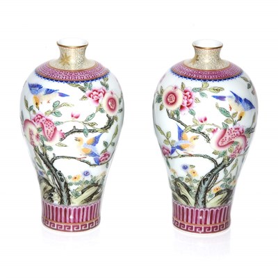 Lot 400 - Pair of Chinese Famille Rose Glazed Porcelain...