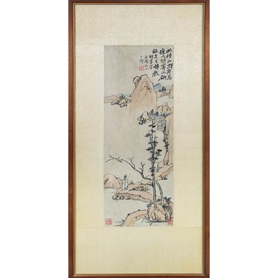 Lot 362 - School of Shih Tao Poem on Cold Village with...
