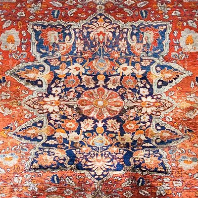 Lot 573 - Silk Tabriz Rug Northwest Persia, late 19th...