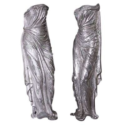 Lot 1440 - Companion Pair of Silvered Metal Classical...
