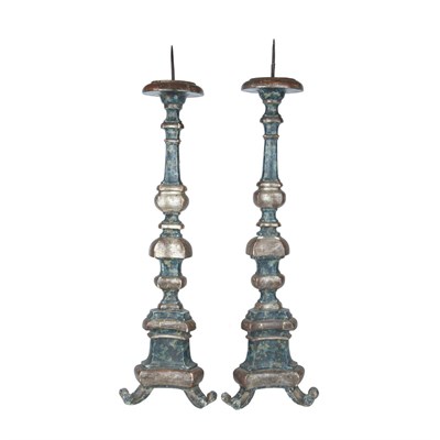 Lot 1082 - Pair of Louis XIV Style Faux Marble Painted...