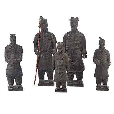Lot 89 - Group of Five Chinese Pottery Figures of...