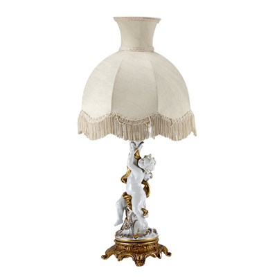 Lot 335 - German Porcelain Lamp Height 11 inches.