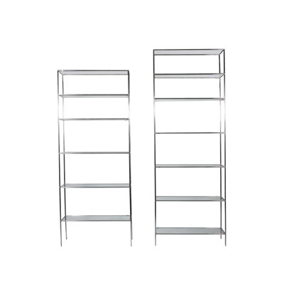 Lot 201 - Two Chrome Finish and Glass Seven-Tier...