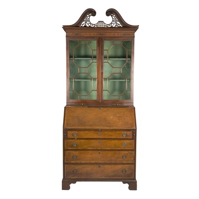 Lot 151 - George III Style Inlaid Mahogany Secretary...