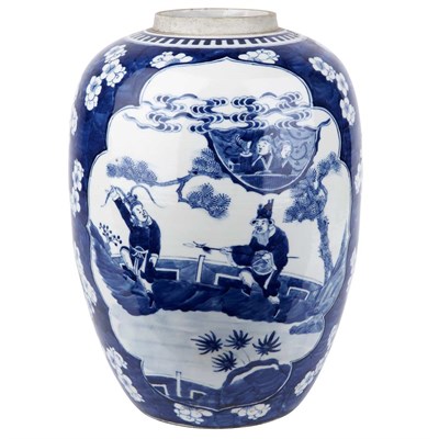Lot 344 - Chinese Blue and White Glazed Porcelain Vase...