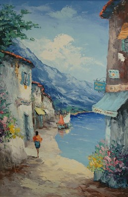 Lot 13 - Camprio 20th Century View of a Coastal Village...