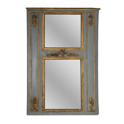 Lot 350 - Louis XVI Painted and Parcel Gilt Trumeau The...
