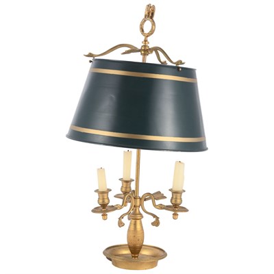 Lot 535 - Empire Style Gilt-Metal Three-Light Bouillotte...