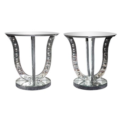 Lot 358 - Pair of Mirrored Occasional Tables Height 24...