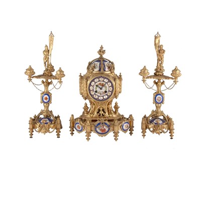 Lot 1263 - French Gilt-Bronze Mounted Porcelain Figural...