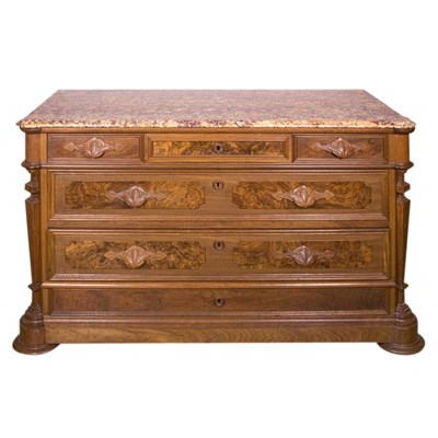 Lot 1399 - Victorian Walnut and Oak Chest of Drawers The...