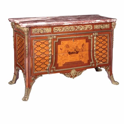 Lot 1391 - Louis XVI Style Gilt-Metal Mounted Marquetry...
