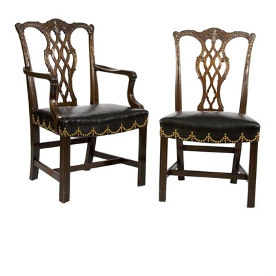 Lot 355 - Set of Eight George III Style Mahogany Dining...